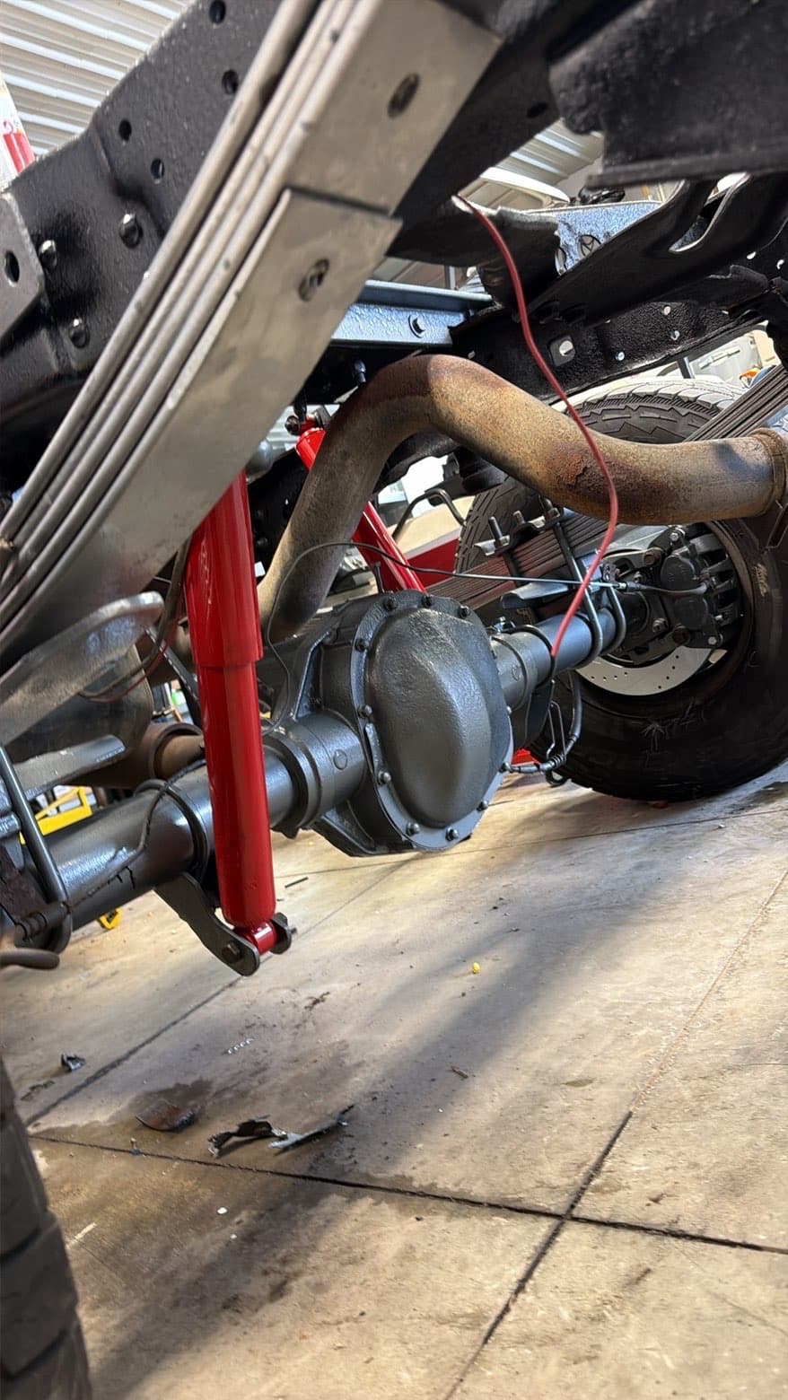 Rear axle and custom shock setup — TP Customs LLC Saint Paris Ohio