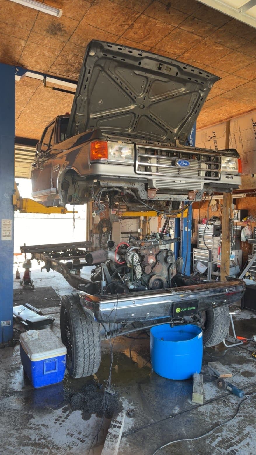 Engine swap in progress at TP Customs LLC — Saint Paris Ohio